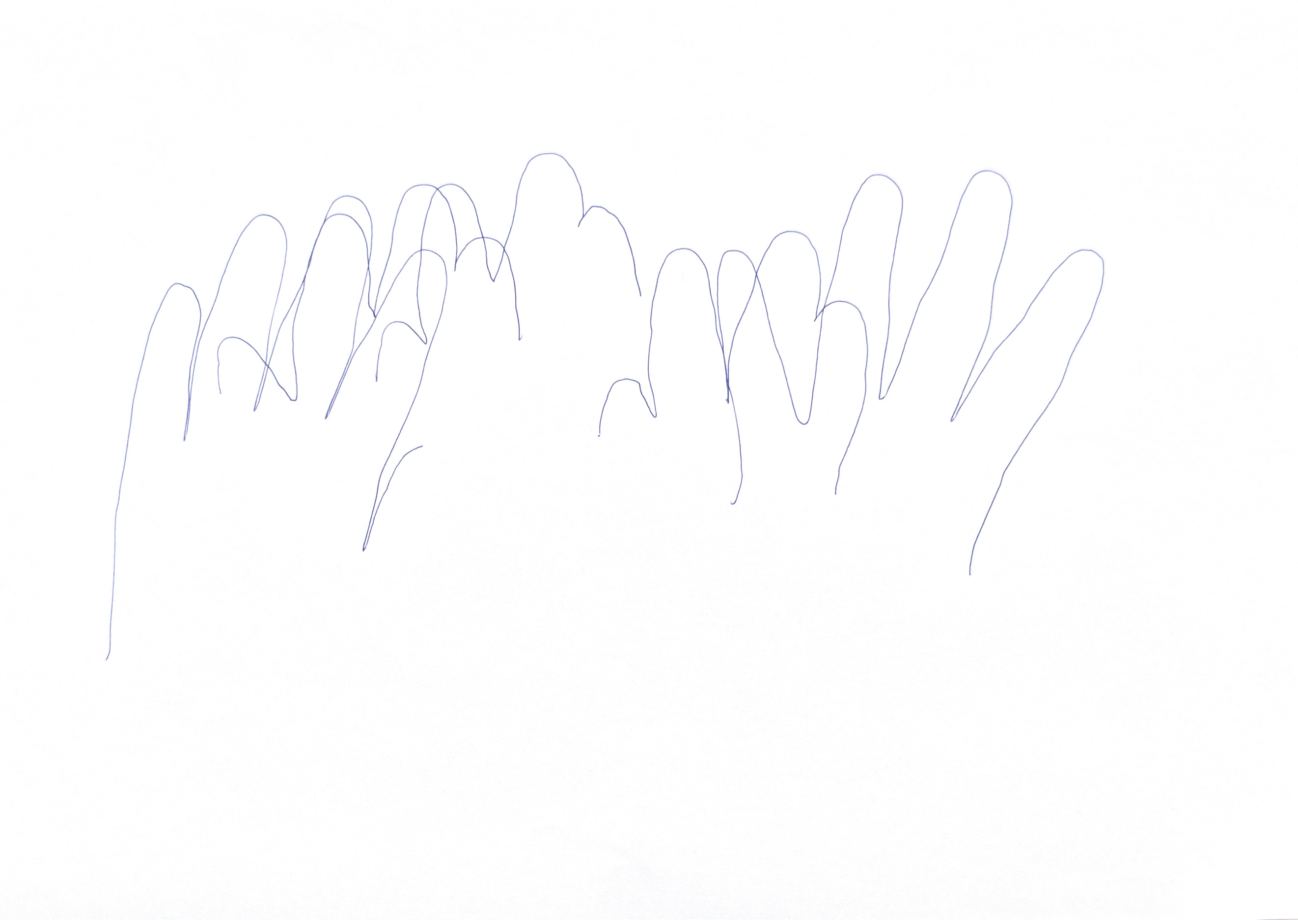 outlined drawing of a hand